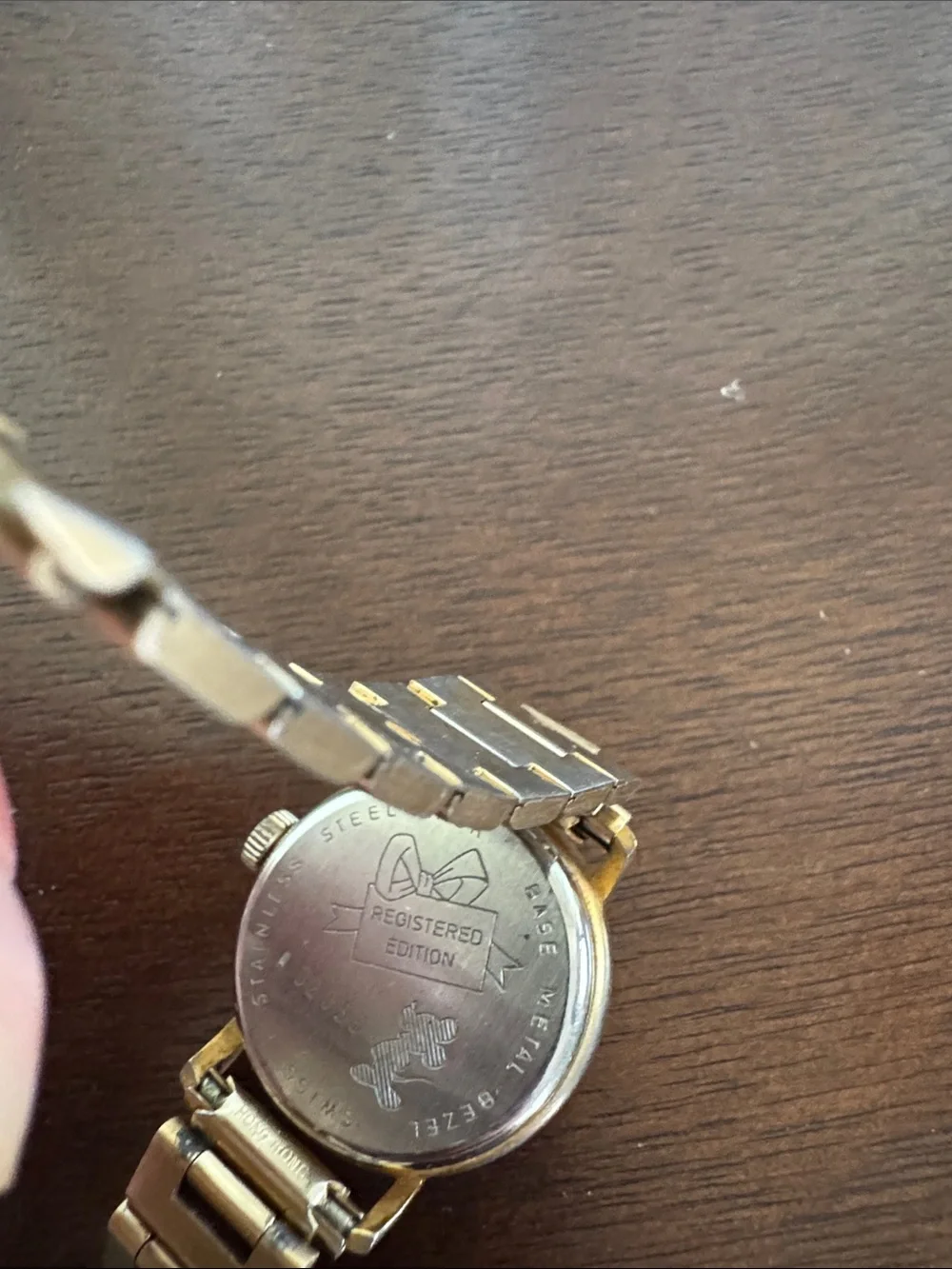 Mickey Mouse Gold Tone Bracelet Watch